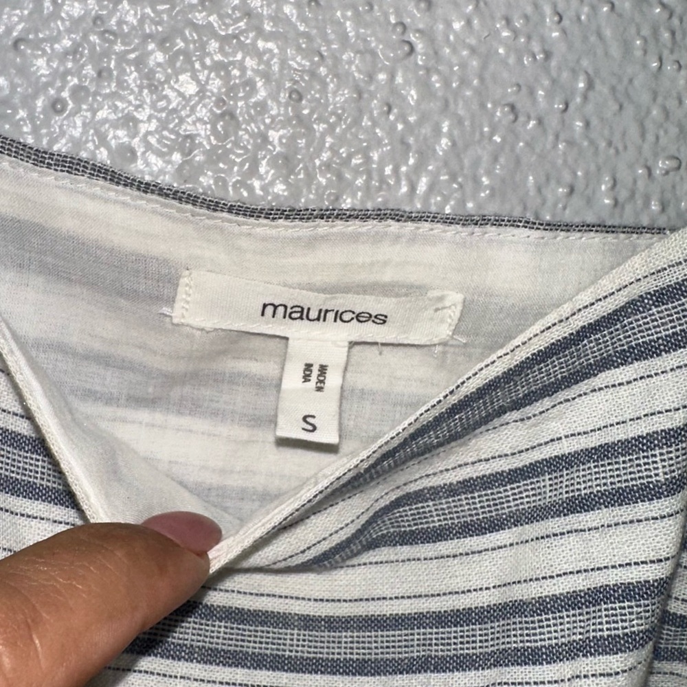 Maurices Navy and White Striped Top - Picture 3 of 4